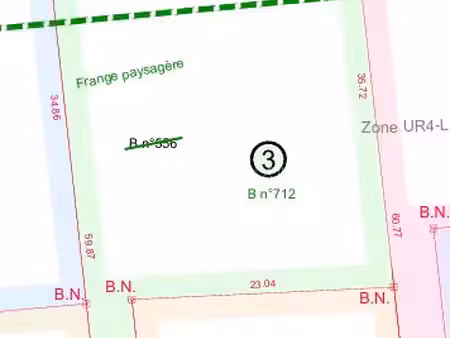terrain à bâtir 1 051 m² – second rang