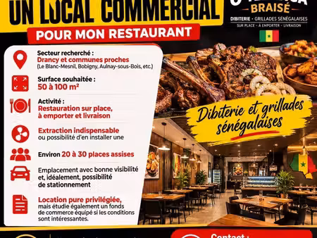 recherche local commercial pour restaurant