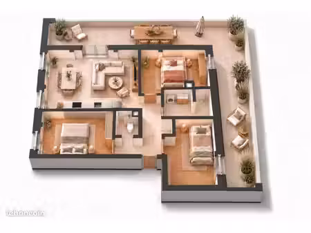 appartement 4 pièces 76 m²