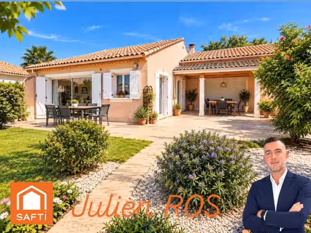 montady – villa avec grand terrain  garage  chalet & stationnement camping-car