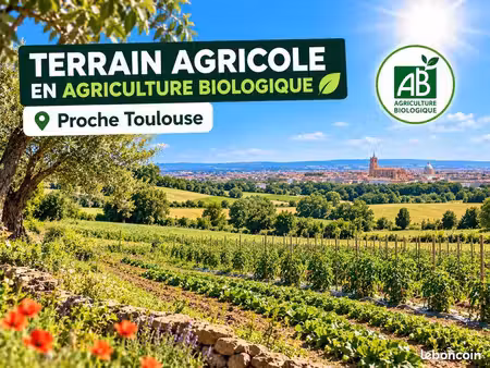 terrain agricole bio avec beau potentiel – proche toulouse