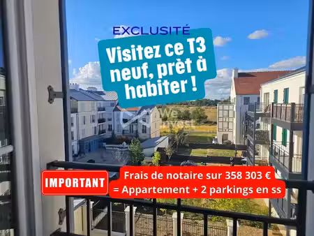 vente appartement 3 pièces 63 m² à serris (77700)  378 000 €
