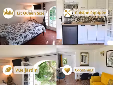 bas de villa meublé et jardin privatif 620m2