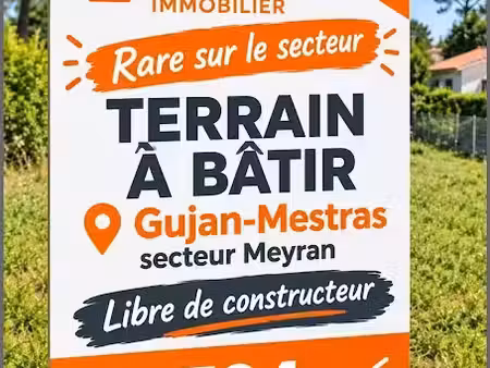 vente terrain à batir 724 m² à gujan-mestras (33470)  229 900 €