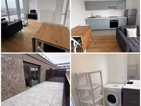 bagneux t2 meublé au dernier étage  deux terrasses de 41 m²  proche métro ligne 4