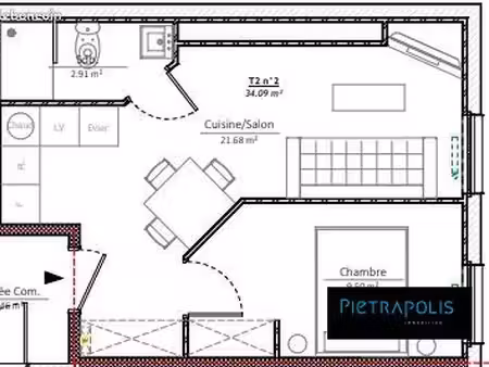 appartement 1 pièce 34 m²