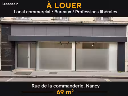 a louer - local commercial / bureaux - 69 m²- refait à neuf - rue de la commanderie (nancy