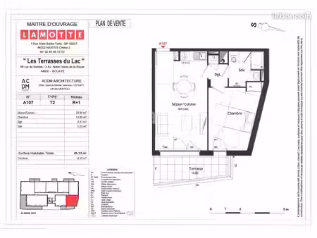 appartement 2 pièces 45 m²