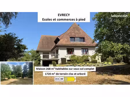rare sur le marche – grande maison (268 m2 habitables) sur sous-sol complet édifiée sur un
