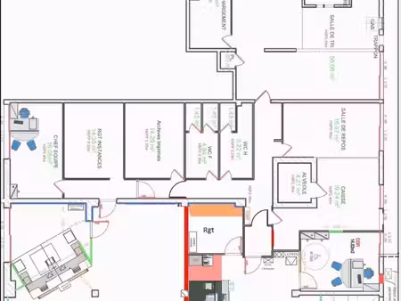local rdc. bureaux  idéal cabinets medicaux ou service  centre ville hotel de ville 340m2 