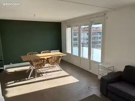 t3 meublé 65 m² – tassin-la-demi-lune – dernier étage – balcon vue parc – parking sécurisé