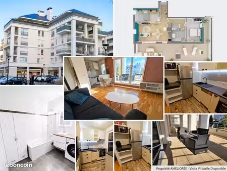 t3 meublé de 61 m² avec terrasse exceptionnelle de 60 m² & double parking – saint-gratien 