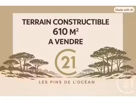 terrain à vendre - 610 m2 - vendays montalivet - 33 - aquitaine