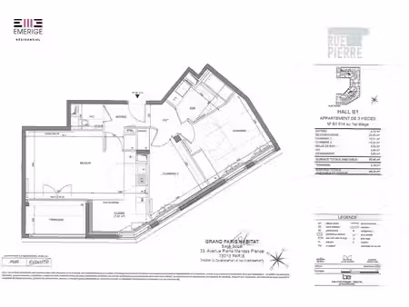 location appartement 3 pièces 63 m² à saint-ouen (93400)  1 369 €