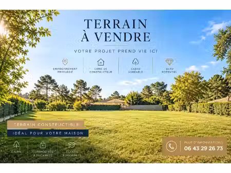 beau terrain de 1 388 m2