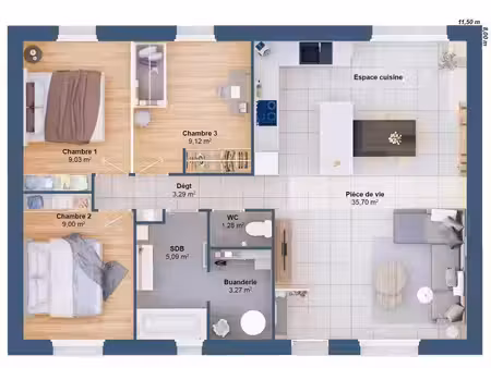 maison 5 pièces 76 m2