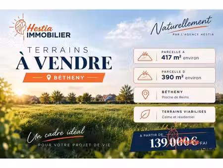 achat terrain 390m² betheny 51450