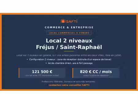 local 2 niveaux  galerie fréjus/saint-raphaël 60m2