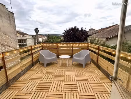 t2 rénové terrasse + véranda