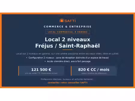 local 2 niveaux  galerie fréjus/saint-raphaël 60m2