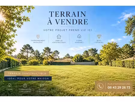 vente terrain 1388 m² à louchats (33125)  90 000 €