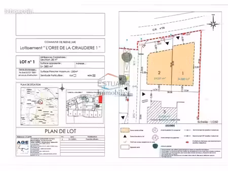 terrain 380 m² besne