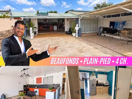4 chambres & plain-pied — case créole 75 m² sur 260 m² clos