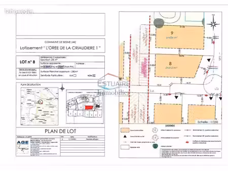 terrain 380 m² besne
