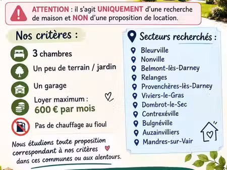recherche maison à louer – secteur vosges