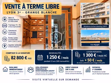 achat appartement 4 pièces 79m² lyon 3ème