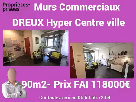 vente commerce dreux 28100 90m²