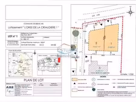 vente terrain à besné (44160) : à vendre / 380m² besné