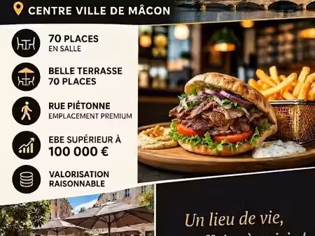 vente restauration rapide 290 m²