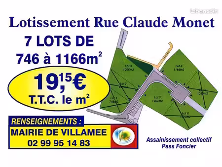 3 terrains constructibles à vendre