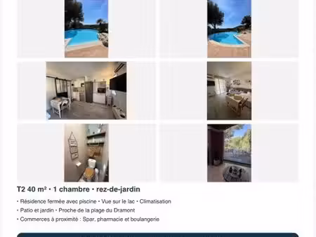 agréable 2 pièces rez de jardin