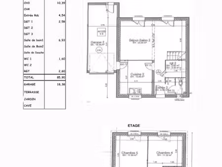 pavillon 4 pièces 85 m²