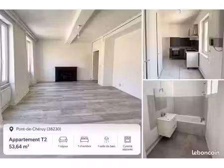 appartement t2 54 m² – pont-de-chéruy centre – disponible début novembre