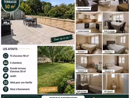 location d’une maison de 90 m2 avec terrasse et jardin