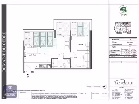 appartement à louer 2 pièces 40.35 m² - arpajon (91) - 810€