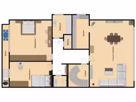 appartement lumineux 2 ch. avec balcon  garage + emplacement
