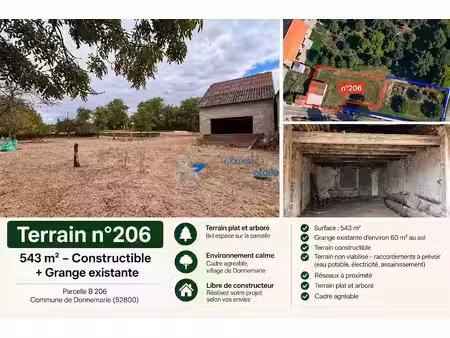 vente terrain à batir 543 m² à nogent (52800)  12 000 €