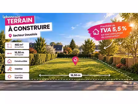 terrain 482 m² douai
