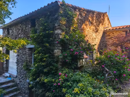 mas catalan en pierre 18eme siècle vue dégagée sur le canigou