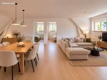 grand t3 neuf meublé 79 m²  traversant et lumineux