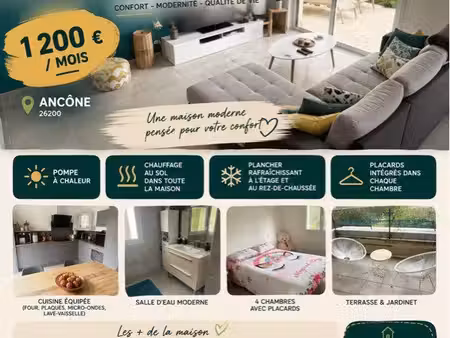 ? maison 5 pièces 110m² – 4 chambres – garage – terrasse – ancône
