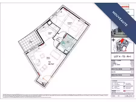 appartement 2 pièces 50 m²