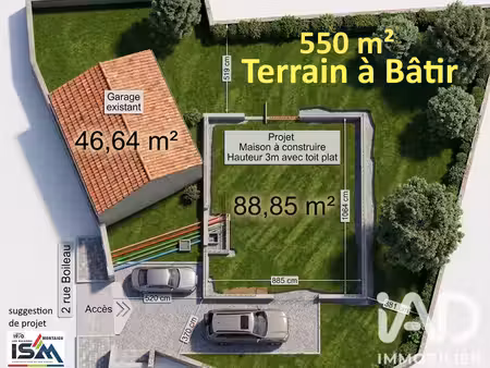 vente terrain 553 m²