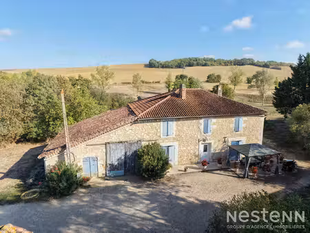 a vendre gasconne rénovée de 203m² avec dépendances et plus de 3 hectares à saint-puy