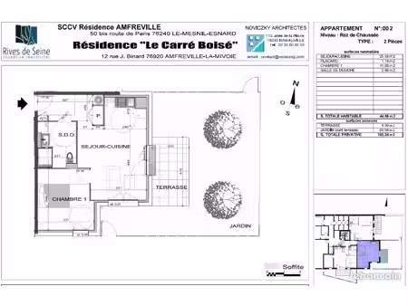 appartement 2 pièces 45 m²