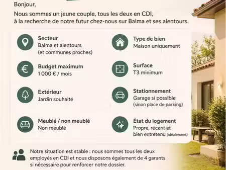 recherche logement - balma et alentours